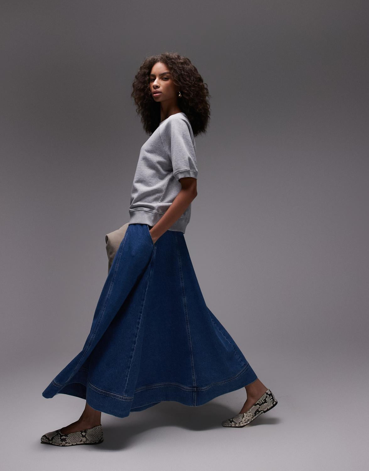 TSELINA DENIM MAXI SKIRT